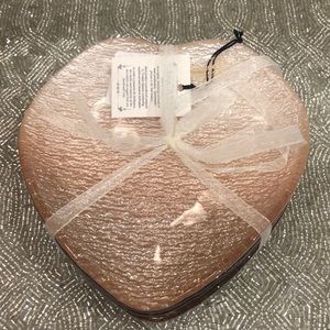 Akcam Ombré Pink Valentines Heart 7” Glass Appetizer Lunch Plates Set of 4 New